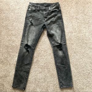 American Eagle Gray Distressed and Ripped Jeans